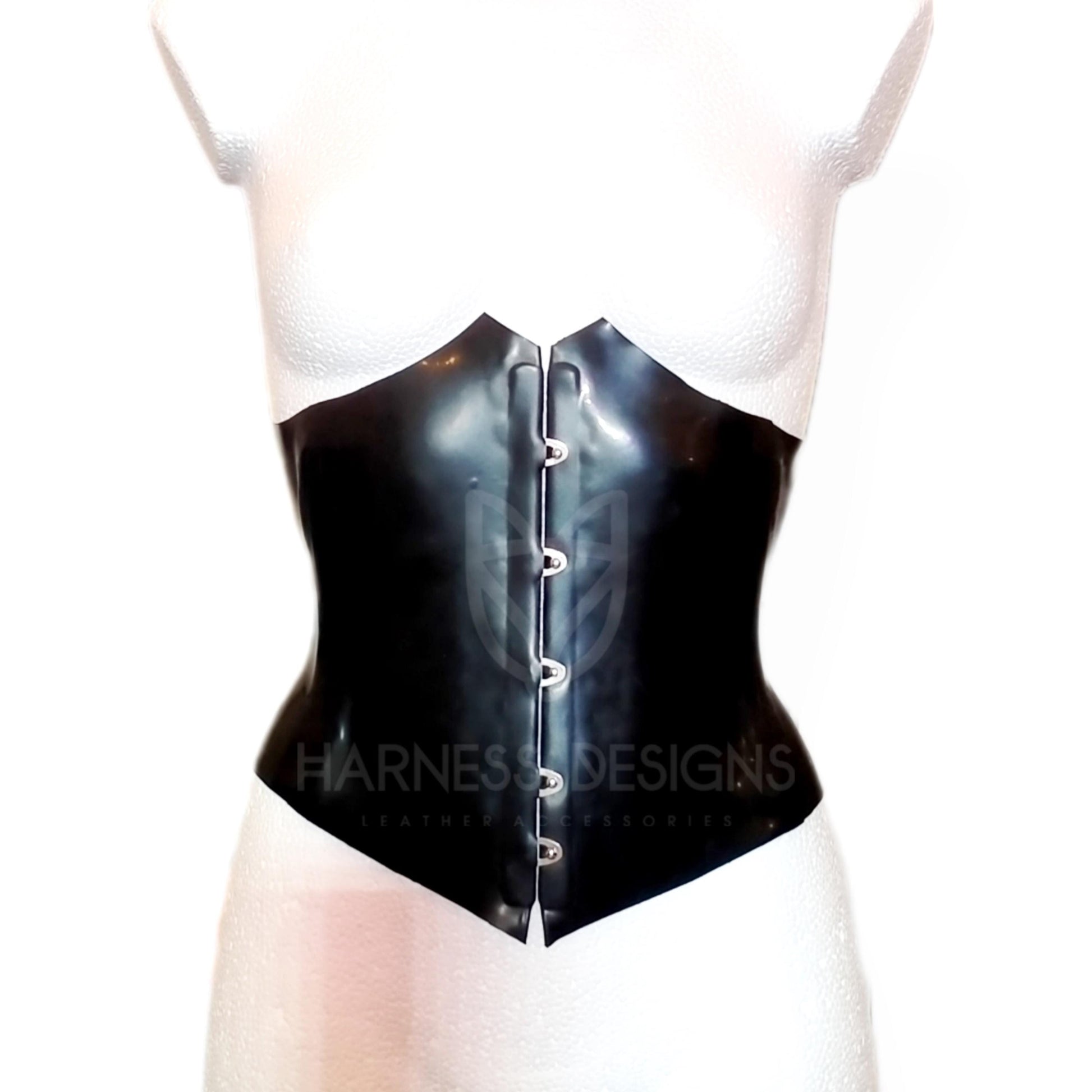 Latex underbust corset with front hooks and lace-up back, Latex Waist Corset, Rubber corset, Natural latex corset, Corsage made of latex